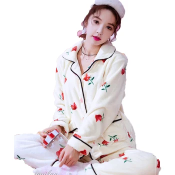Autumn Winter Women Sleepwear 2 Piece Pyjamas Set Coral Fleece Pajama Sets Night Suit Female Nightwear Home Clothes Homewear
Autumn Winter Women Sleepwear 2 Piece Pyjamas Set Coral Fleece Pajama Sets Night Suit Female Nightwear Home Clothes Homewear