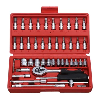 46PCS 1/4-Inch Socket Set Car Repair Tool Car Repair Tool Ratchet Torque Wrench Combo Tools Kit Auto Repairing Tool Set
46PCS 1/4-Inch Socket Set Car Repair Tool Car Repair Tool Ratchet Torque Wrench Combo Tools Kit Auto Repairing Tool Set