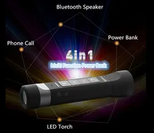 2 in 1 J6 Mini Portable Bluetooth Speaker + 4000mah Power Bank 6W Stereo Sound Box Mp3 Player Touch Handsfree Speakers with Mic