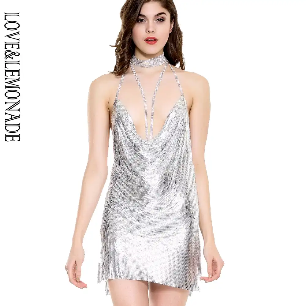 silver and white cocktail dress