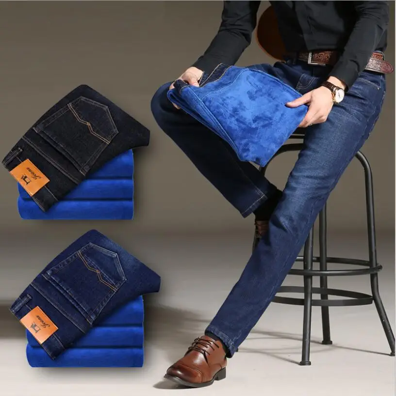 Brand Pants Jeans Lined Stretch Denim Warm Jeans For Men Designer Slim Fit Mens Winter Blue Fleece Jeans Black Blue
Brand Pants Jeans Lined Stretch Denim Warm Jeans For Men Designer Slim Fit Mens Winter Blue Fleece Jeans Black Blue