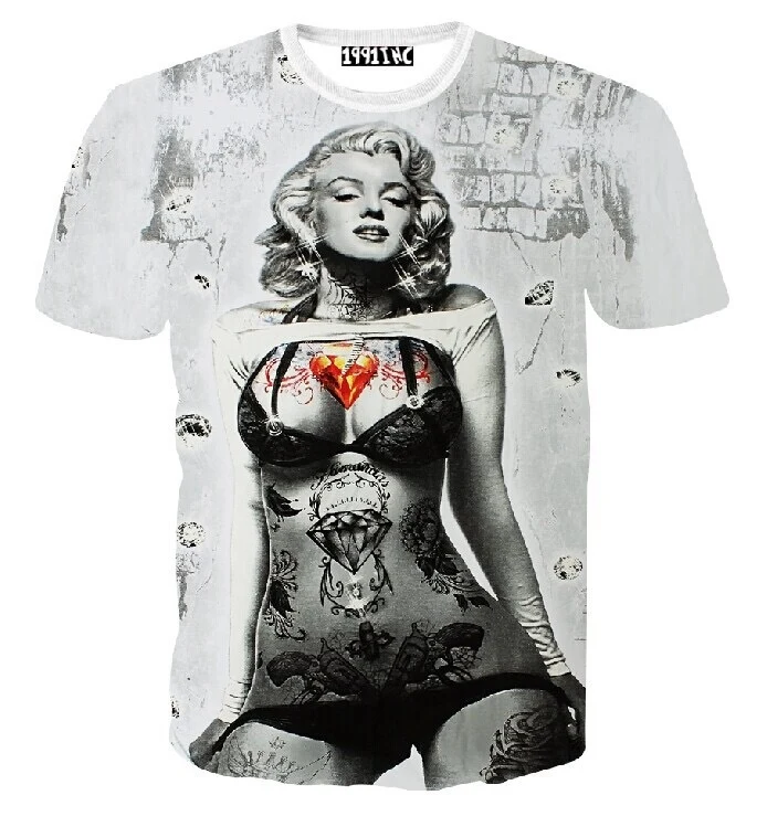 Fashion 3D Print T-shirt marilyn monroe Sexy tattoo Cotton Unisex Tee Shirts Short Sleeve Casual Homme Loose Summer Tops
Fashion 3D Print T-shirt marilyn monroe Sexy tattoo Cotton Unisex Tee Shirts Short Sleeve Casual Homme Loose Summer Tops
