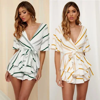 women jumpsuit bandage romper casual stripe sexy bodysuit v neck summer
women jumpsuit bandage romper casual stripe sexy bodysuit v neck summer
