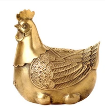 SCY 330 +++ ornamentos De Bronze decoração de mesa doze zodíaco Galo da galinha Mobiliário Home Decor(China)