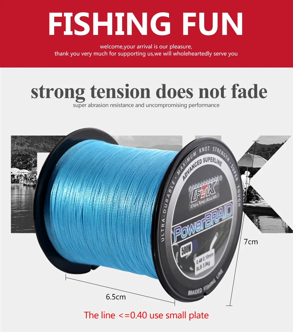 FTK 500M PE Braided Line Fishing cord 8-60LB 0.1-0.4mm 4 Strand Multifilament Fishing PE Braided Wire 500M Fishing line 8