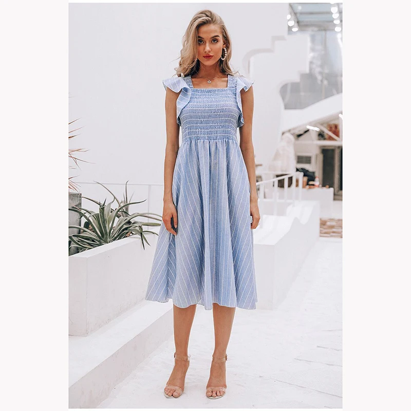 Blue Elegant Ruffles Dress Women 2019 Summer Sleeveless Square Collar Knee-Length Dresses Vestido Vintage Office Ladies Dress
Blue Elegant Ruffles Dress Women 2019 Summer Sleeveless Square Collar Knee-Length Dresses Vestido Vintage Office Ladies Dress