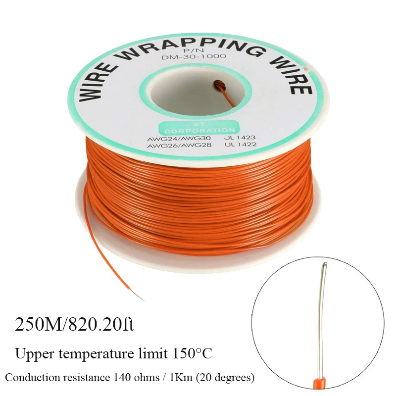 One Roll 250m 30AWG Wire Wrapping Wire, Tinned Copper Solid, PVC insulation wire wrapping wire
One Roll 250m 30AWG Wire Wrapping Wire, Tinned Copper Solid, PVC insulation wire wrapping wire