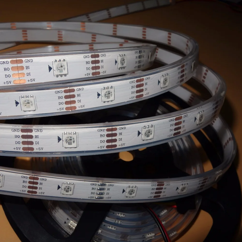 Addressable 5m 30LEDs/m DC5V WS2813 RGB led pixel strip,IP68;epoxy resin filled in the tube,with 30pixels/M;WHITE PCB
Addressable 5m 30LEDs/m DC5V WS2813 RGB led pixel strip,IP68;epoxy resin filled in the tube,with 30pixels/M;WHITE PCB