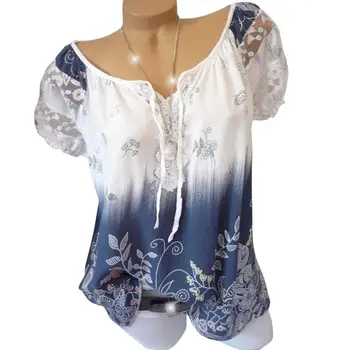 Yfashion Ladies Round Neck Lace-up Loose Blouse Women Tops Summer Fashion Printed Short-sleeve Shirts Women Casual Shirt Tops
Yfashion Ladies Round Neck Lace-up Loose Blouse Women Tops Summer Fashion Printed Short-sleeve Shirts Women Casual Shirt Tops