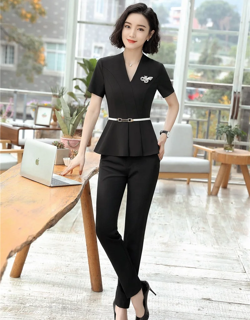 Fashion Black Blazer Women Business Suit with Pant and Jacket Set Pantsuits Office Ladies Work Wear Clothes with Belt
Fashion Black Blazer Women Business Suit with Pant and Jacket Set Pantsuits Office Ladies Work Wear Clothes with Belt