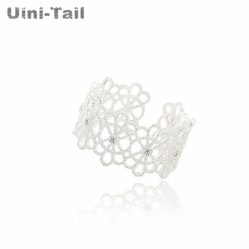Кружевное кольцо Uini Tail новинка блестящее серебряное кружевное романтичное