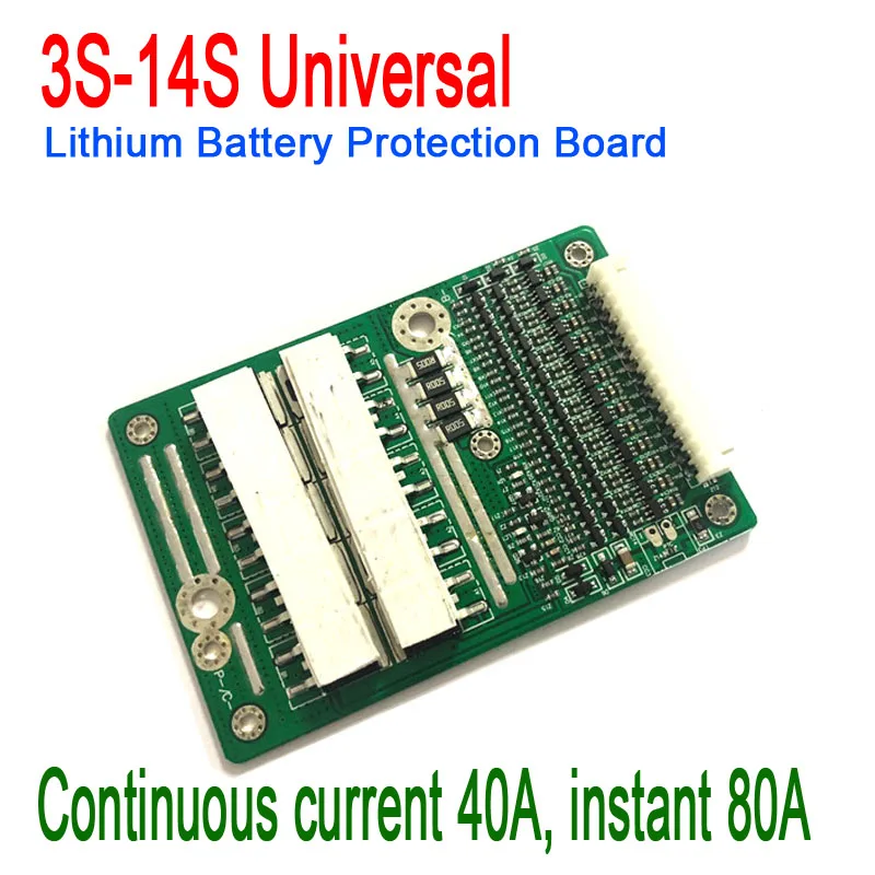 10S-14S 40A Universal 18650 Lithium Li-ion Battery BMS PCB Protection Board instant 80A w/ Balance Charging 12S 13S
10S-14S 40A Universal 18650 Lithium Li-ion Battery BMS PCB Protection Board instant 80A w/ Balance Charging 12S 13S