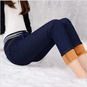 2018 New Winter Plus Thick Gold Velvet Female Jeans For Women High Waist Elasticity Lace Up Feet Blue Jeans Trousers Slim Thin
2018 New Winter Plus Thick Gold Velvet Female Jeans For Women High Waist Elasticity Lace Up Feet Blue Jeans Trousers Slim Thin