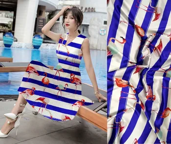 Blue stripe Flamingo Digital painting silk fabric Brand Silk Stretch Satin Fabric 22MM 97% Mulberry Silks Hot Sale Cheongsam
Blue stripe Flamingo Digital painting silk fabric Brand Silk Stretch Satin Fabric 22MM 97% Mulberry Silks Hot Sale Cheongsam
