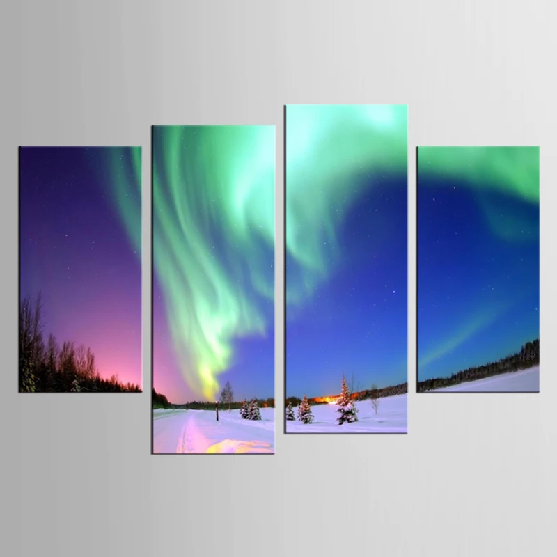 4 pieces / set Northern Light Canvas Painting Green Aurora Canvas Picture Modern HD Print Wall Art For
4 pieces / set Northern Light Canvas Painting Green Aurora Canvas Picture Modern HD Print Wall Art For