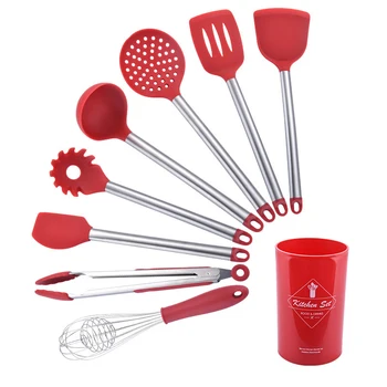Stainless Steel+Silicone Cooking Utensil Kitchen Tools Turner Soup Spoon Strainer Pasta Server Egg Beater Spatula Food Tongs Red
Stainless Steel+Silicone Cooking Utensil Kitchen Tools Turner Soup Spoon Strainer Pasta Server Egg Beater Spatula Food Tongs Red