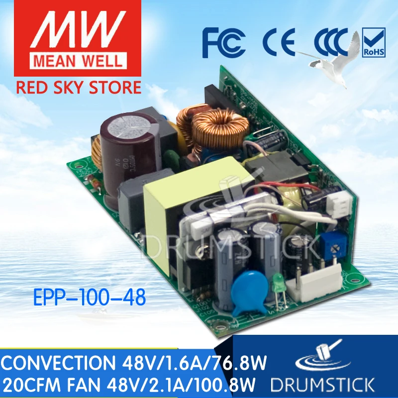 MEAN WELL EPP-100-48 48V 1.6A meanwell EPP-100 48V 76.8W Single Output with PFC Function
MEAN WELL EPP-100-48 48V 1.6A meanwell EPP-100 48V 76.8W Single Output with PFC Function