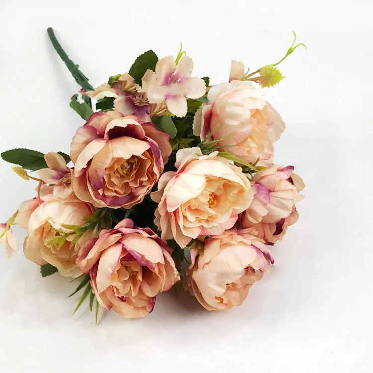 light brown artificial flowers roses peonies-10