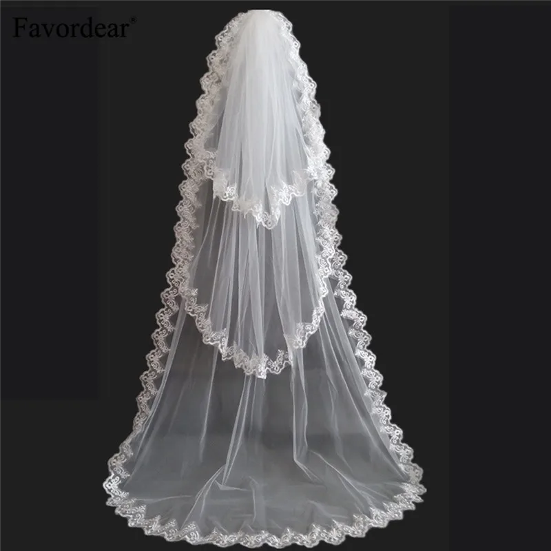 Favordear Lace Edge 190CM Long Bridal Veil Lace Edge White 3 Layer Cheap Long Wedding Veils
Favordear Lace Edge 190CM Long Bridal Veil Lace Edge White 3 Layer Cheap Long Wedding Veils