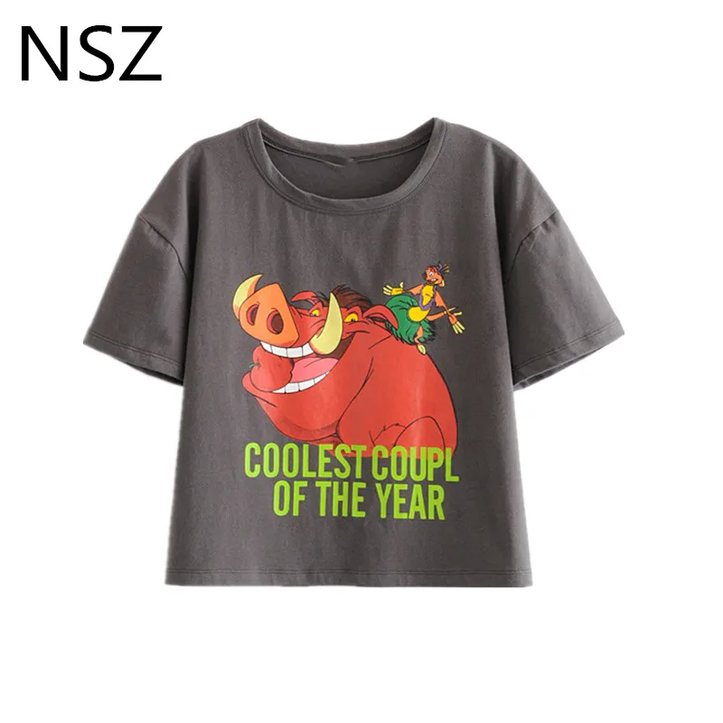 NSZ Women Summer Cropped T Shirt Short Sleeve Round Collar Cotton Short t-shirt Cartoon Letter Print Causal Crop Top Tees
NSZ Women Summer Cropped T Shirt Short Sleeve Round Collar Cotton Short t-shirt Cartoon Letter Print Causal Crop Top Tees
