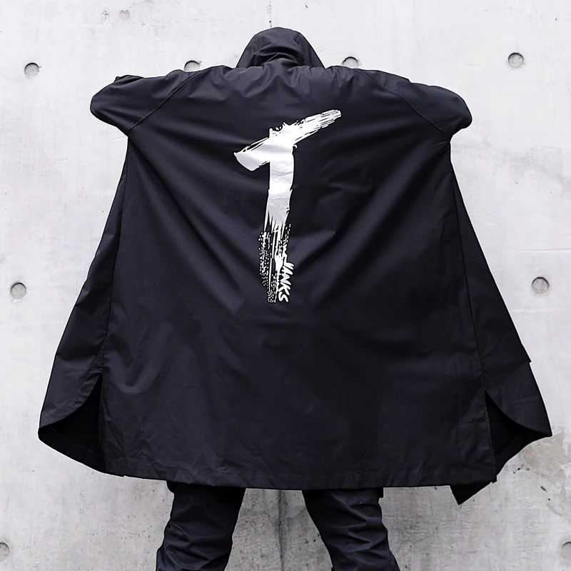 Men spring autumn black hip hop punk hooded trench coat oversize cloak mens korean style long jacket street windbreaker overcoat
Men spring autumn black hip hop punk hooded trench coat oversize cloak mens korean style long jacket street windbreaker overcoat