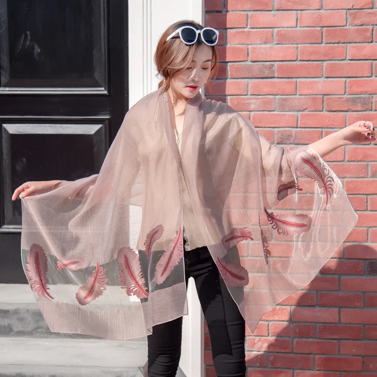 2019 New Fashion Women Elegant Feather Hollow Lace Gradient Silk Scarf Spring Shawls and Wraps Towel Femme Beach Sjaals
2019 New Fashion Women Elegant Feather Hollow Lace Gradient Silk Scarf Spring Shawls and Wraps Towel Femme Beach Sjaals