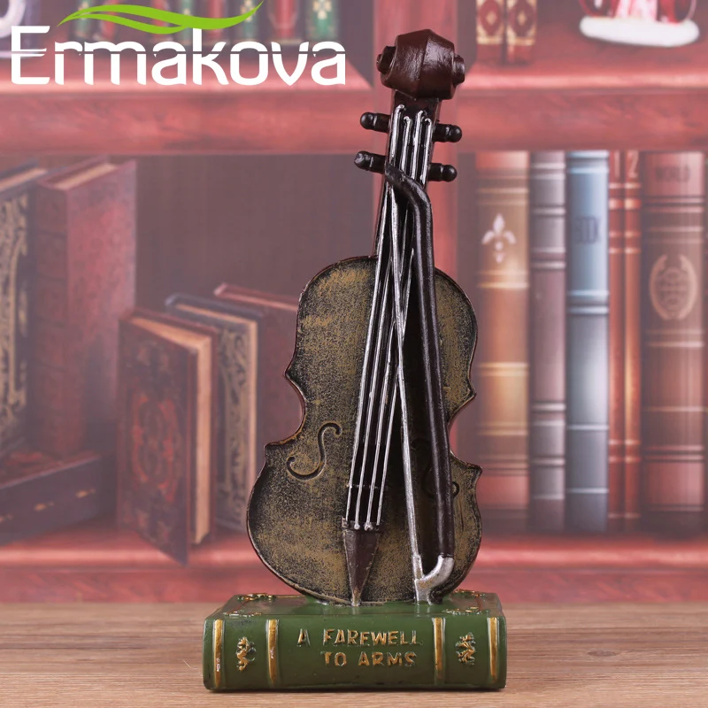 ERMAKOVA 11.4"(29cm) Retro Resin Violin with Book Figurine Vintage Fiddle Miniature Craft Bar Coffee Shop Decorationative Statue
ERMAKOVA 11.4"(29cm) Retro Resin Violin with Book Figurine Vintage Fiddle Miniature Craft Bar Coffee Shop Decorationative Statue