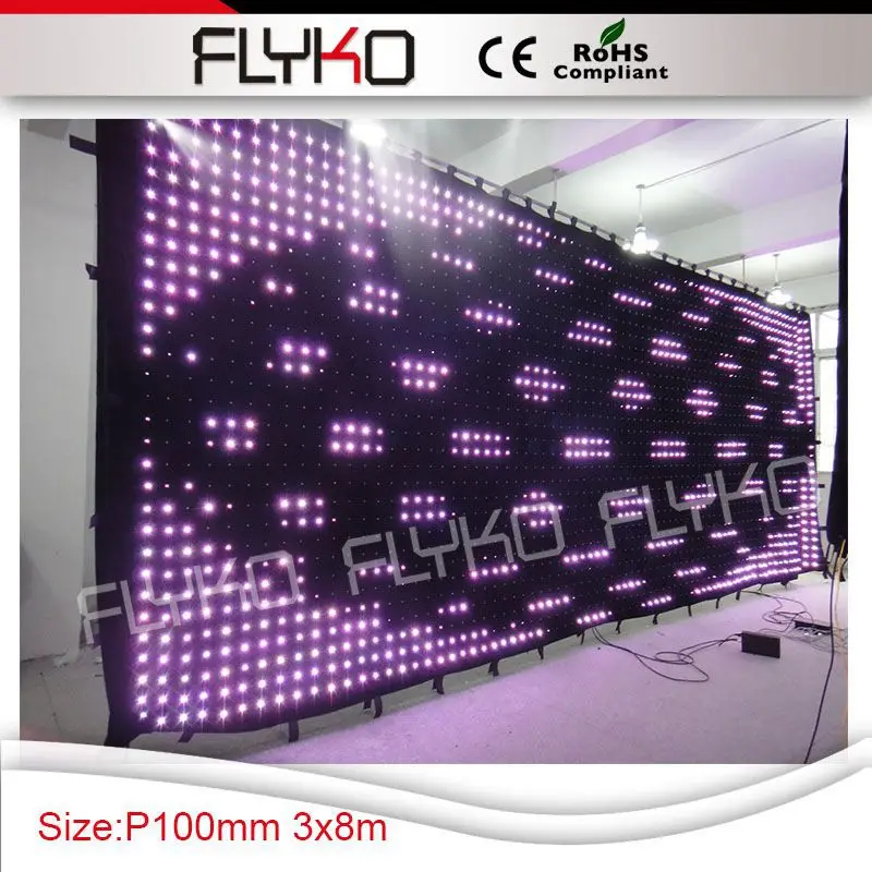 RGB3in1 Color lamp leds LED Vision Curtain LED Video Screen DJ Backdrops Wedding Stage P10cm 3mx8m
RGB3in1 Color lamp leds LED Vision Curtain LED Video Screen DJ Backdrops Wedding Stage P10cm 3mx8m