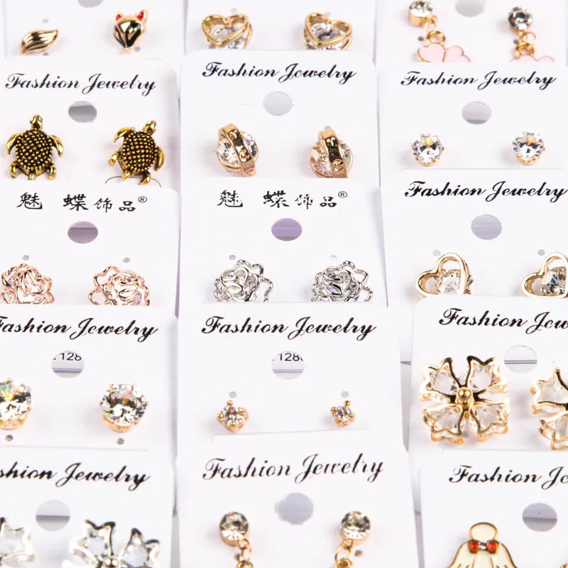 wholesale 40 pcs = 20 pairs Various Fashion accessories styles Lady's Clear Crystal Zircon Cz Rhinestone Silver Earrings
wholesale 40 pcs = 20 pairs Various Fashion accessories styles Lady's Clear Crystal Zircon Cz Rhinestone Silver Earrings
