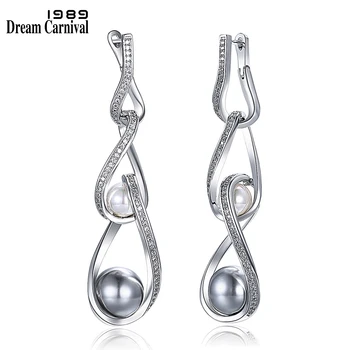 DreamCarnival 1989 New Arrive Women Drop Earrings White and Grey Synthetic Pearls Zirconia Paved Infinity Design for Love WE3818
DreamCarnival 1989 New Arrive Women Drop Earrings White and Grey Synthetic Pearls Zirconia Paved Infinity Design for Love WE3818