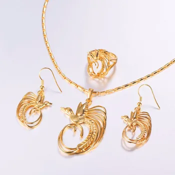 Bird of Paradise Pendant Necklaces Earrings Ring Set for Women Gold Color PNG Jewelry Gift
Bird of Paradise Pendant Necklaces Earrings Ring Set for Women Gold Color PNG Jewelry Gift