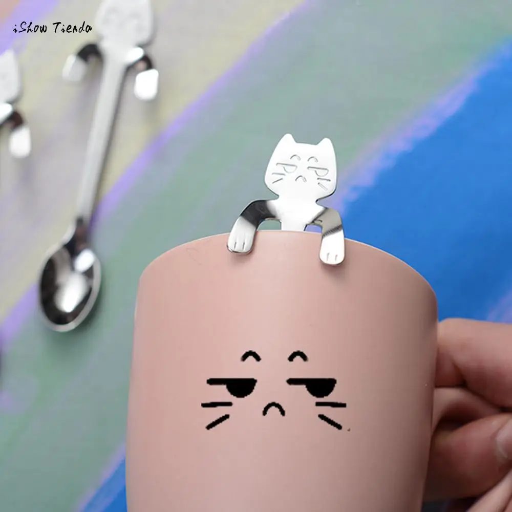ISHOWTIENDA New 1pc 11.7*1.9cm Cute Cat Spoon Long Handle Spoons Flatware Coffee Drinking Kitchen Tools Creative Coffee Spoon
ISHOWTIENDA New 1pc 11.7*1.9cm Cute Cat Spoon Long Handle Spoons Flatware Coffee Drinking Kitchen Tools Creative Coffee Spoon