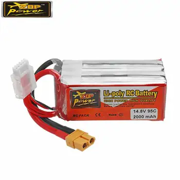 ZOP POWER 14.8V 2000mAh 95C 4S Lipo Battery Rechargeable With XT60 Plug Connector For RC Models Multicopter Part Accs
ZOP POWER 14.8V 2000mAh 95C 4S Lipo Battery Rechargeable With XT60 Plug Connector For RC Models Multicopter Part Accs