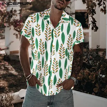 INCERUN Summer Fashion Printing Beach Hawaiian Shirt Men Lapel Loose Short Sleeve Tops Camisa 2020 Vacation Men Brand Shirts 5XL
INCERUN Summer Fashion Printing Beach Hawaiian Shirt Men Lapel Loose Short Sleeve Tops Camisa 2020 Vacation Men Brand Shirts 5XL
