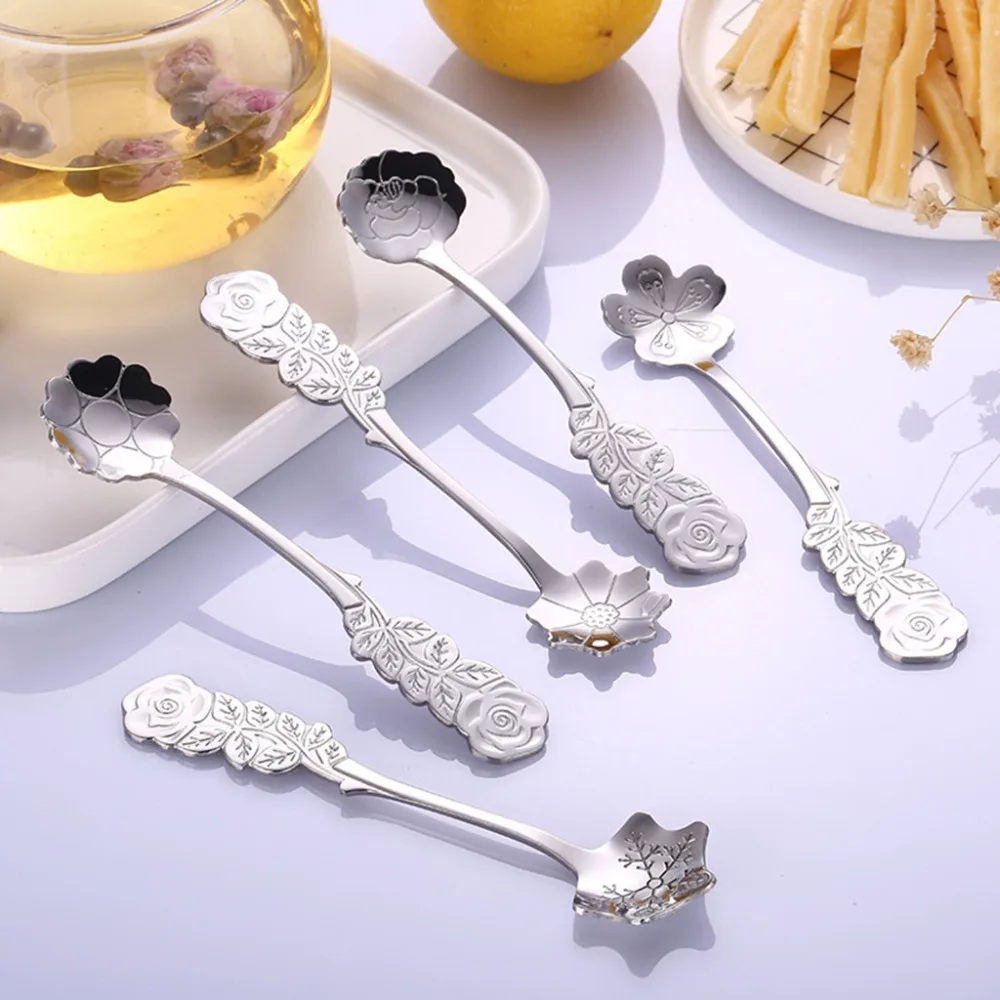 Stainless steel Coffee Spoon Flower Shape Lovely Dessert Ice Cream Candy Tea Spoon Flatware Personality Party Kitchen Tools New
Stainless steel Coffee Spoon Flower Shape Lovely Dessert Ice Cream Candy Tea Spoon Flatware Personality Party Kitchen Tools New