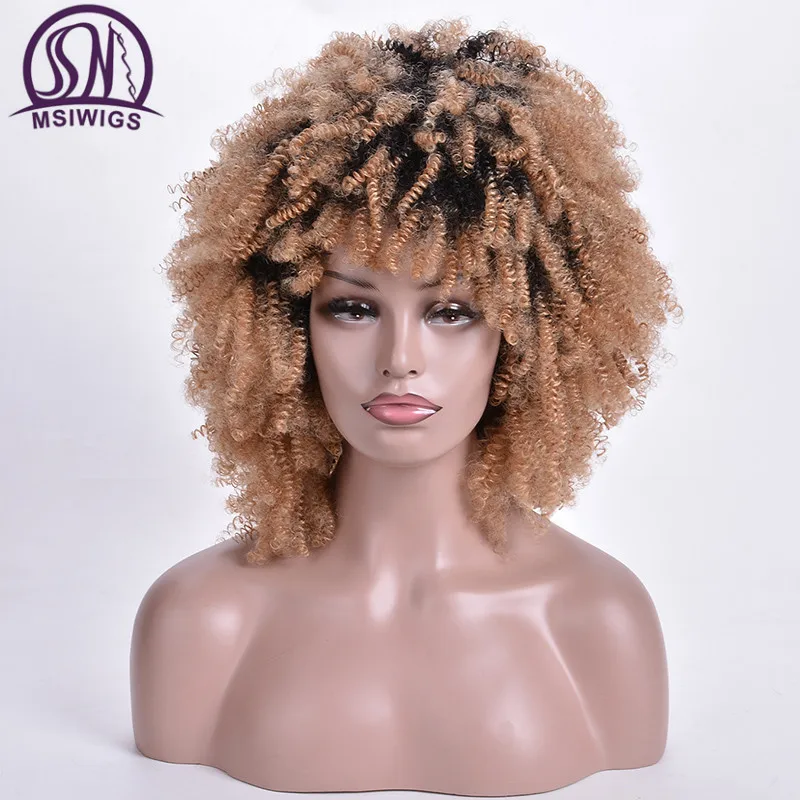 MSIWIGS Short Curly Wigs Ombre Blonde Afro Synthetic Wig for Women African American Dark Root Natural Hair Heat Resistant
MSIWIGS Short Curly Wigs Ombre Blonde Afro Synthetic Wig for Women African American Dark Root Natural Hair Heat Resistant