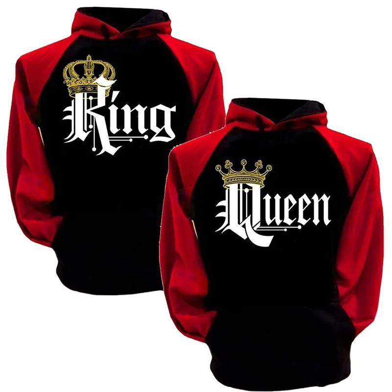 Women Hoodies King Queen Sweatshirts Hooded Long Sleeve Loose Autumn Winter Couple Hoodies Clothing O Neck Pullovers Letter New
Women Hoodies King Queen Sweatshirts Hooded Long Sleeve Loose Autumn Winter Couple Hoodies Clothing O Neck Pullovers Letter New