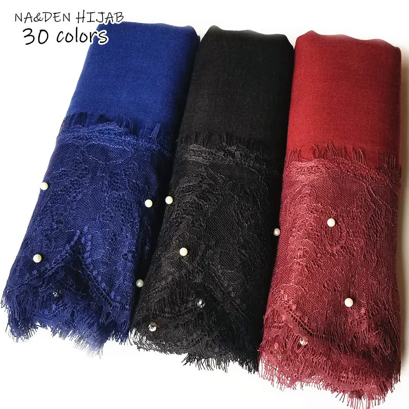 New design Luxury Lace edges scarf pearls plain lace shawl cotton viscose muslim scarves hijabs fashion beads Eid gift 20pcs/lot
New design Luxury Lace edges scarf pearls plain lace shawl cotton viscose muslim scarves hijabs fashion beads Eid gift 20pcs/lot