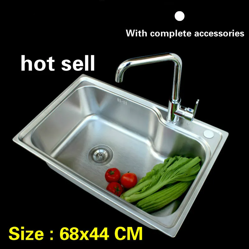 Free shipping Hot sell 304 stainless steel balcony kitchen sink ordinary single slot 68x44 CM
Free shipping Hot sell 304 stainless steel balcony kitchen sink ordinary single slot 68x44 CM