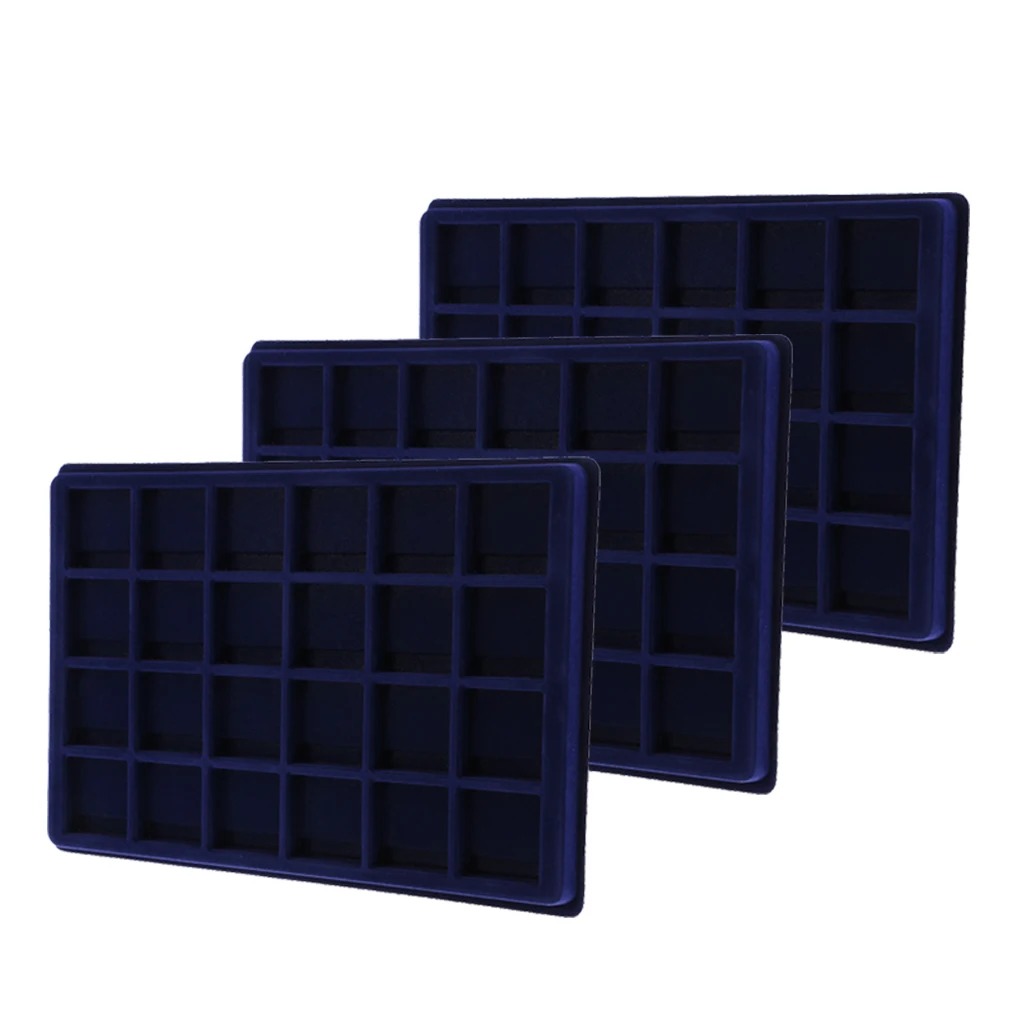 3Pcs Velvet 24 Grid Velvet Frame Display Tray Coin Case for Coin Jewelry Display Box
3Pcs Velvet 24 Grid Velvet Frame Display Tray Coin Case for Coin Jewelry Display Box