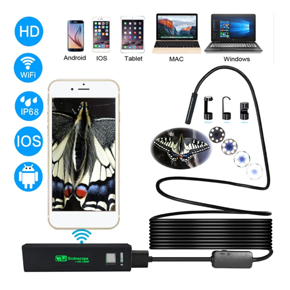 HD 1200P Wireless USB WiFi Endoscope Camera Waterprof Semi Rigid Tube Phone Endoscope Borescope Video Wi-Fi Mini Cam
HD 1200P Wireless USB WiFi Endoscope Camera Waterprof Semi Rigid Tube Phone Endoscope Borescope Video Wi-Fi Mini Cam
