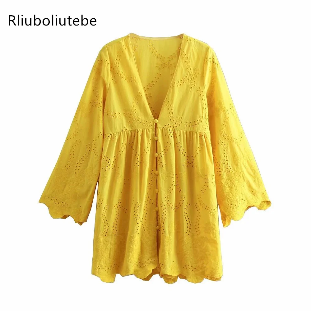 high waist mini hollow out dress women long sleeve deep v neck long sleeve yellow dress 2019 new vestidos mujer summer spring
high waist mini hollow out dress women long sleeve deep v neck long sleeve yellow dress 2019 new vestidos mujer summer spring