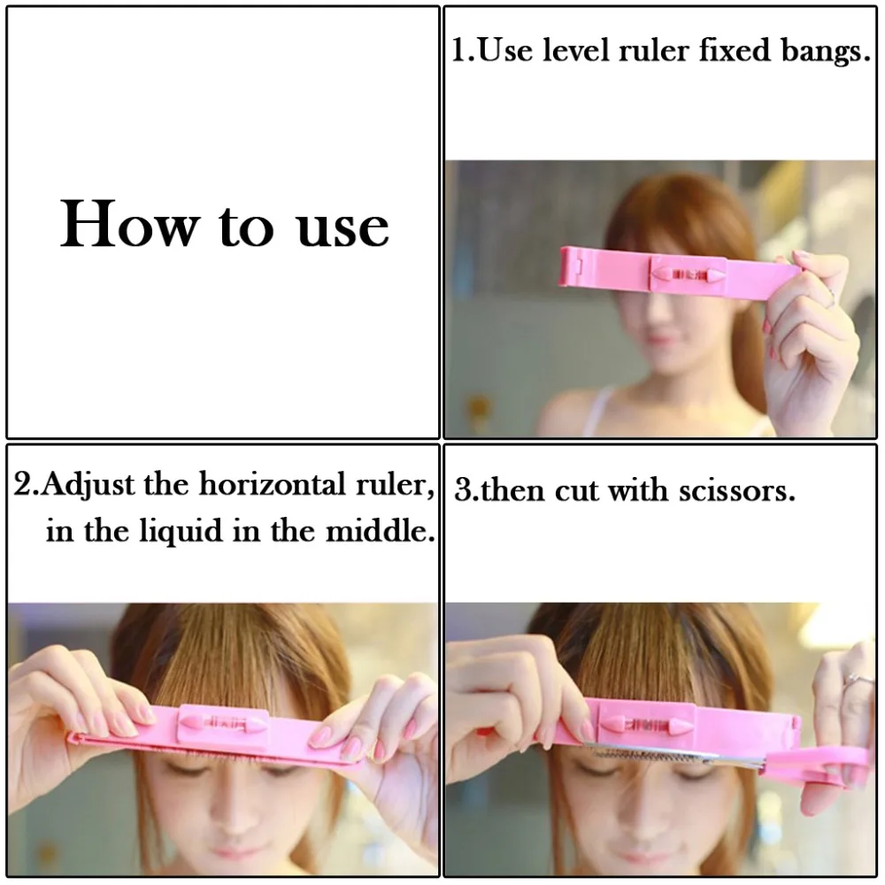 1Set(=2Pcs) Hair Cutting Fringe Cutting Guide Layers Bang Hair Trimmer Clipper Clip Comb Ruler Beauty Clipper (3)