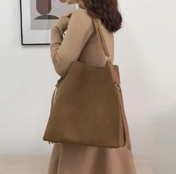 Fashion all-match bucket bag nubuck leather one shoulder women's handbags large capacity female bag T986/78Q
Fashion all-match bucket bag nubuck leather one shoulder women's handbags large capacity female bag T986/78Q