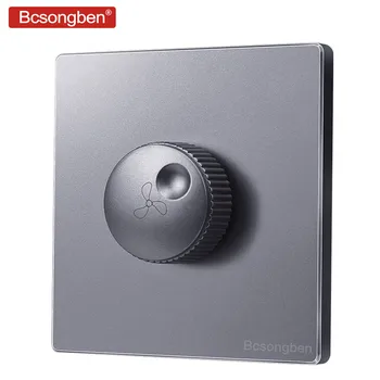 Bcsongben speed control switch fan control wall button speed switch Silver gray Nordic simple style AC 220V J2-TS
Bcsongben speed control switch fan control wall button speed switch Silver gray Nordic simple style AC 220V J2-TS