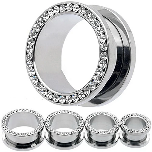 1Pair Rhinestone Stainless Piercing Ear Tunnels Plugs Gauges Ear Stretching Kits New Arrival
1Pair Rhinestone Stainless Piercing Ear Tunnels Plugs Gauges Ear Stretching Kits New Arrival