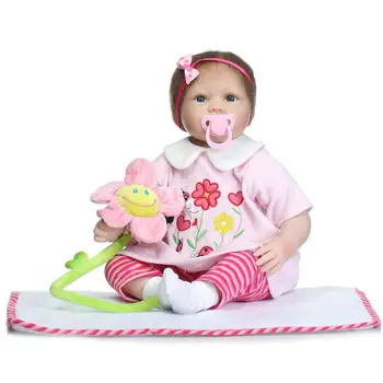 

22"55cm Reborn Babies Silicone Vinyl Dolls fashion bebe ailve vivid Toddler lifelike newborn toy kids birthday brinquedos