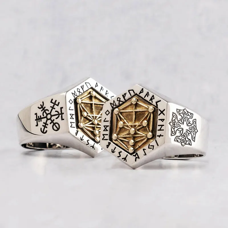Nordic mythology Viking rune Sterling silver rings for man and women Kabala totem Index Ring fashion jewelry mygrillz
Nordic mythology Viking rune Sterling silver rings for man and women Kabala totem Index Ring fashion jewelry mygrillz