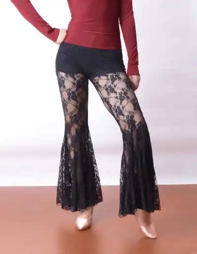 Exotic dance dance Latin dance package hip lace openwork big horn pants pants with Latin dance P13006
Exotic dance dance Latin dance package hip lace openwork big horn pants pants with Latin dance P13006