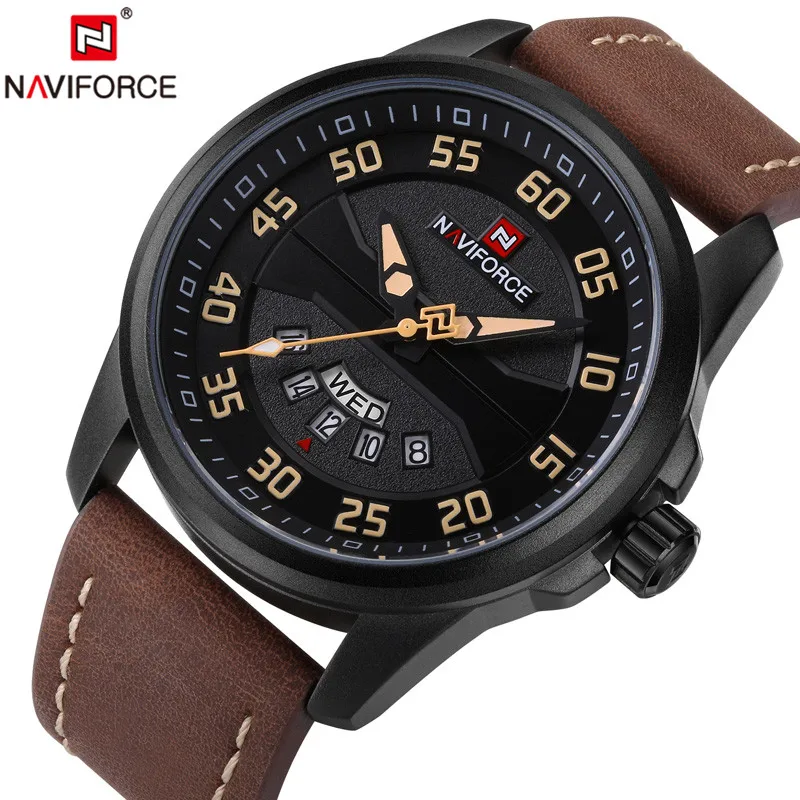 NAVIFORCE Men Watch Date Week Sport Mens Watches Top Brand Luxury Military Army Business Genuine Leather Quartz Male Clock 9124
NAVIFORCE Men Watch Date Week Sport Mens Watches Top Brand Luxury Military Army Business Genuine Leather Quartz Male Clock 9124
